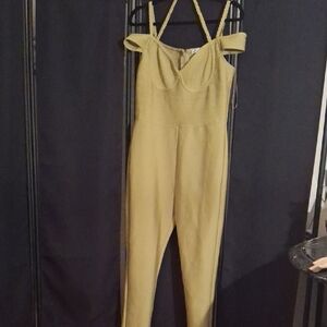 Fashion Nova Mustard Jumpsuit